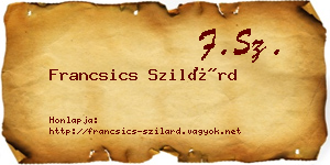 Francsics Szilárd névjegykártya