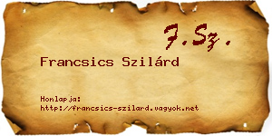 Francsics Szilárd névjegykártya
