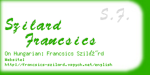 szilard francsics business card